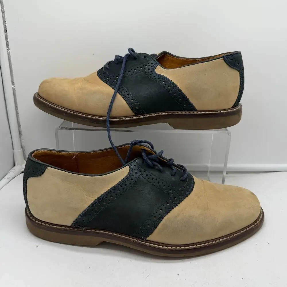 Peter Huber Oxford Dress Shoes Men’s 9 Leather Brazil Cream Blue